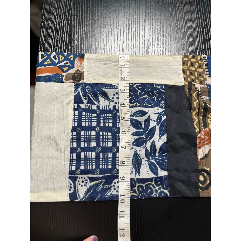 Patchwork/Multipattern Boho Silk Fringe Scarf - image 5